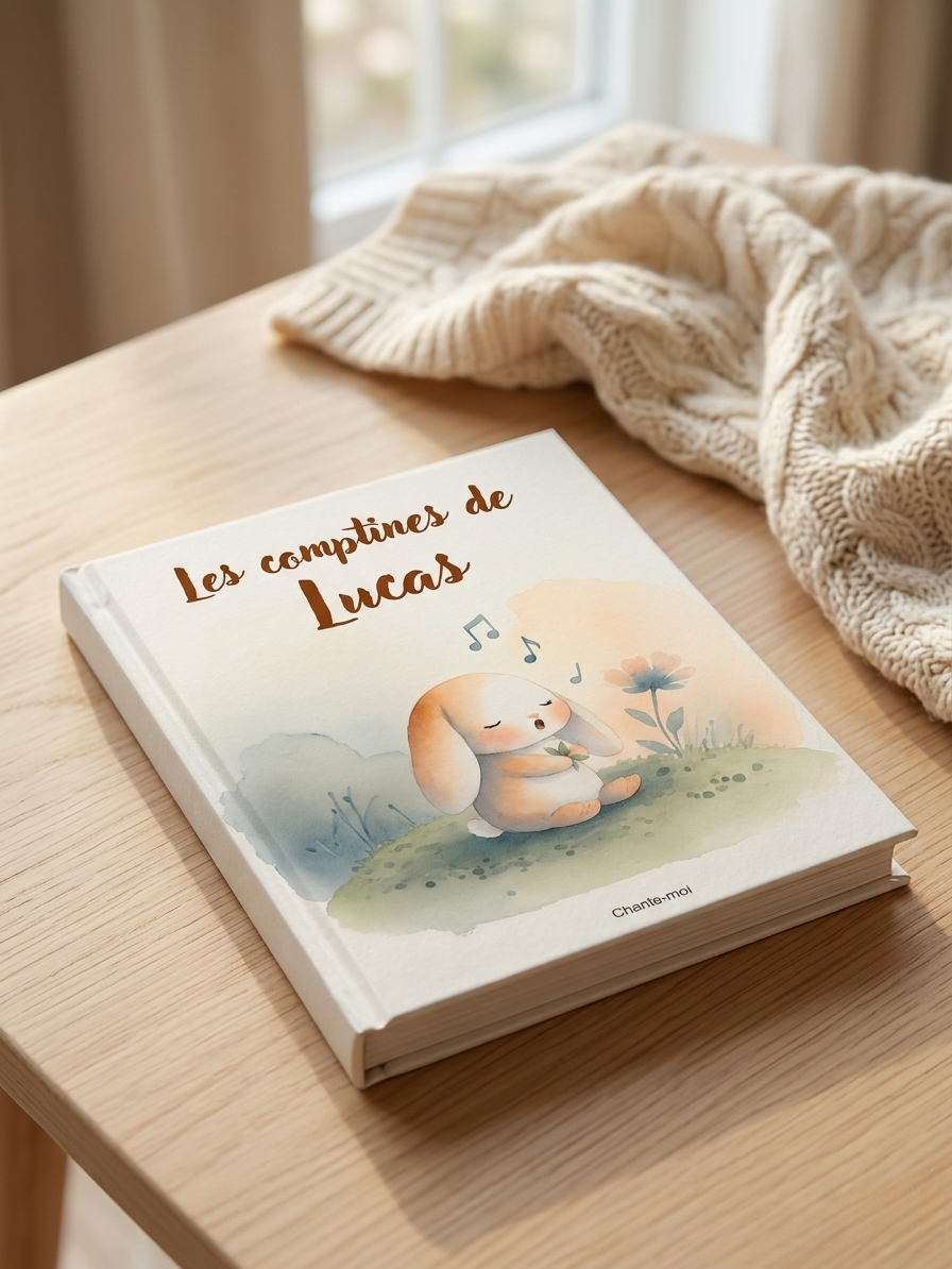 La couverture du livre Chante-moi en photo réaliste, reliure rigide illustrée à l'aquarelle